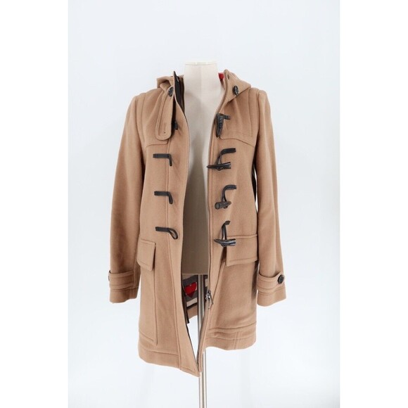 Burberry Women Size 4 (UK 6) Brown Baysbrooke Wool Check & Hearts Duffle Coat - Picture 9 of 16